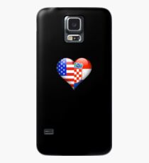 Croatian Flag Heart - American and Croatia Heart Flag for Croatian Hülle & Klebefolie für Samsung Galaxy