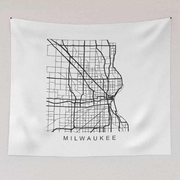 Item preview, Milwaukee Minimalist City Street Map Dark Design designed and sold by Andrewkgolf.