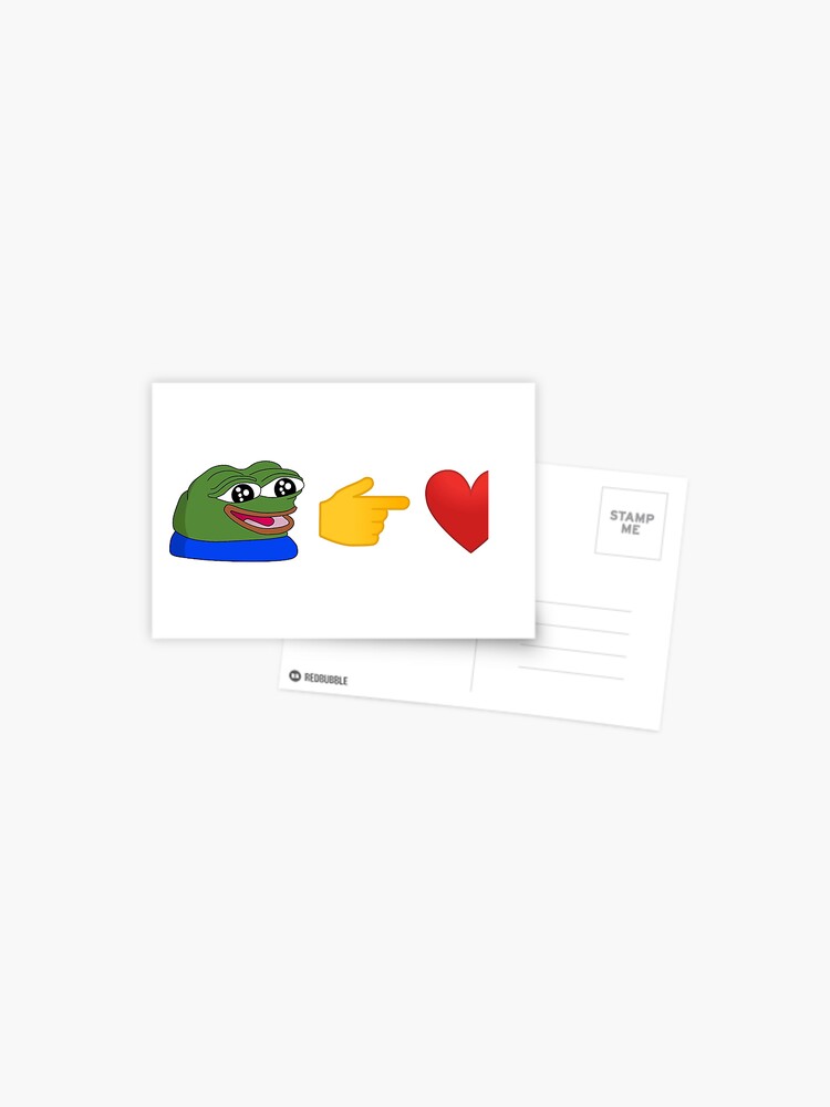 Peepohappy Point Right Heart Twitch Emote Postcard By Scooty14 Redbubble