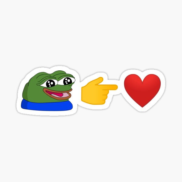 peepohappy peepo happy twitch emoji emote pepe frog point heart meme memes ...