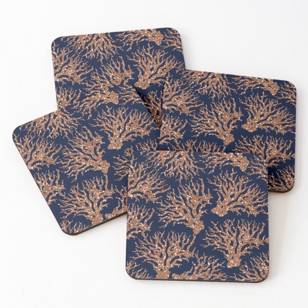 Item preview, French navy bronze coral designed and sold by peggieprints.