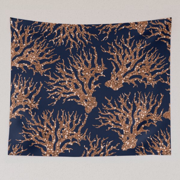 Item preview, French navy bronze coral designed and sold by peggieprints.