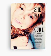 Miss Pinup : She Had A Curl Canvas Print