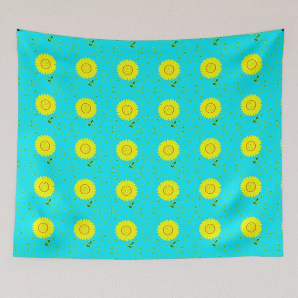 Item preview, Aqua Daisy! Fun, bright design - yellow daisies with aqua blue. designed and sold by innerspectrum.