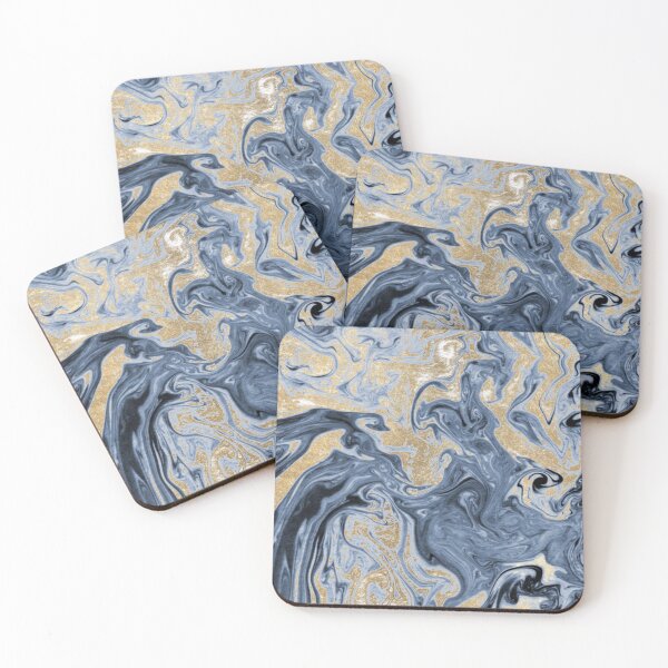 Item preview, Sky blue golden foil marble designed and sold by peggieprints.