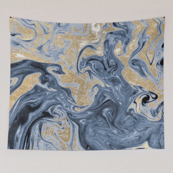 Item preview, Sky blue golden foil marble designed and sold by peggieprints.