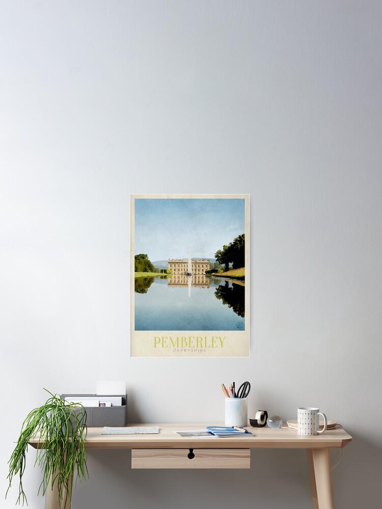 Thumbnail 2 of 3, Poster, Pemberley Travel Poster designed and sold by laureldesigns.