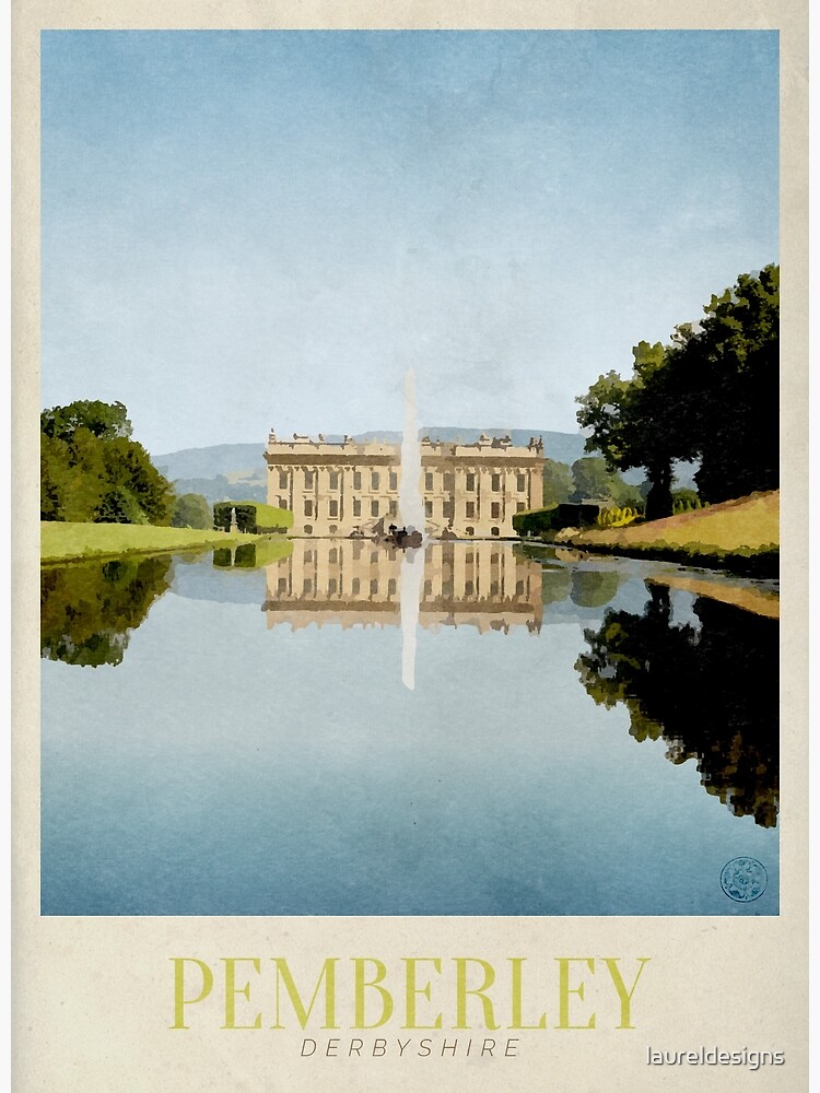 Thumbnail 3 of 3, Poster, Pemberley Travel Poster designed and sold by laureldesigns.