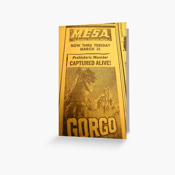 1961 Movie listing-GORGO Greeting Card