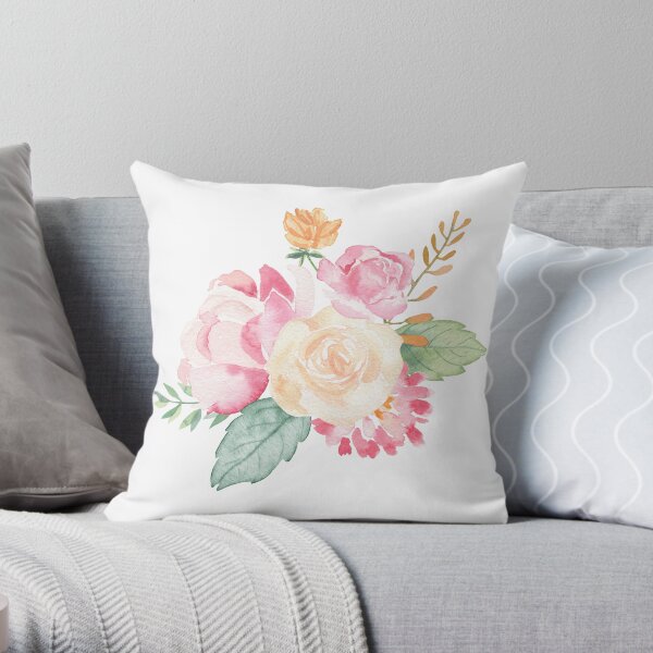 Aquarelle fleur Coussin
