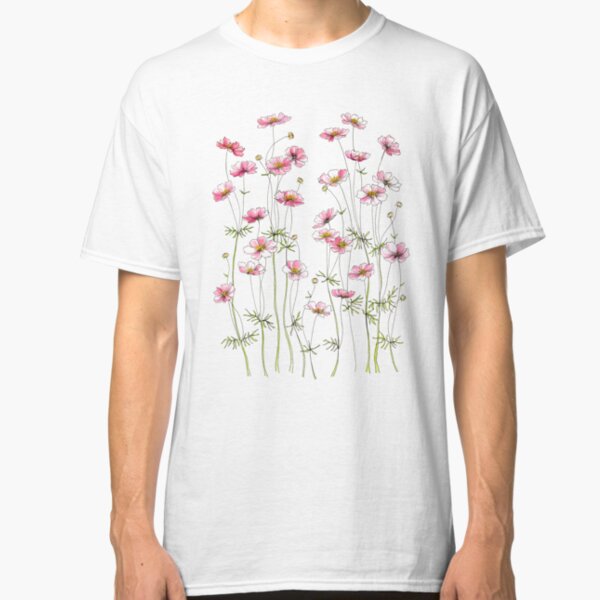 Pink Cosmos Flowers Classic T-Shirt