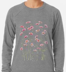 Pink Cosmos Flowers Lightweight Sweatshirt