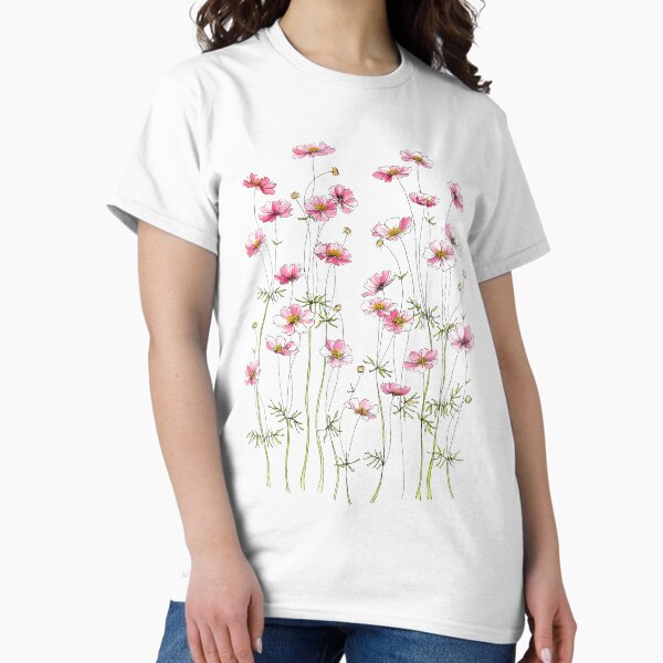Aperçu de l'œuvre Fleurs de cosmos roses créée et vendue par JRoseDesign.