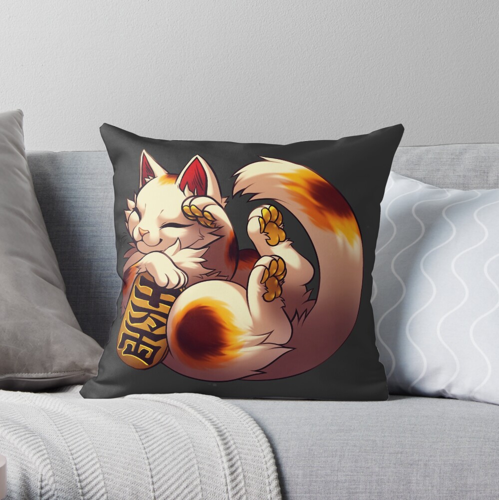 lucky cat pillow