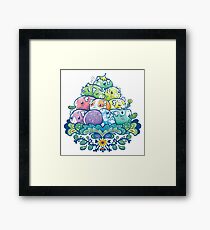 Blooming Piggy Pile Framed Print
