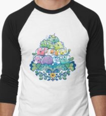 Blooming Piggy Pile Men's Baseball Âľ T-Shirt