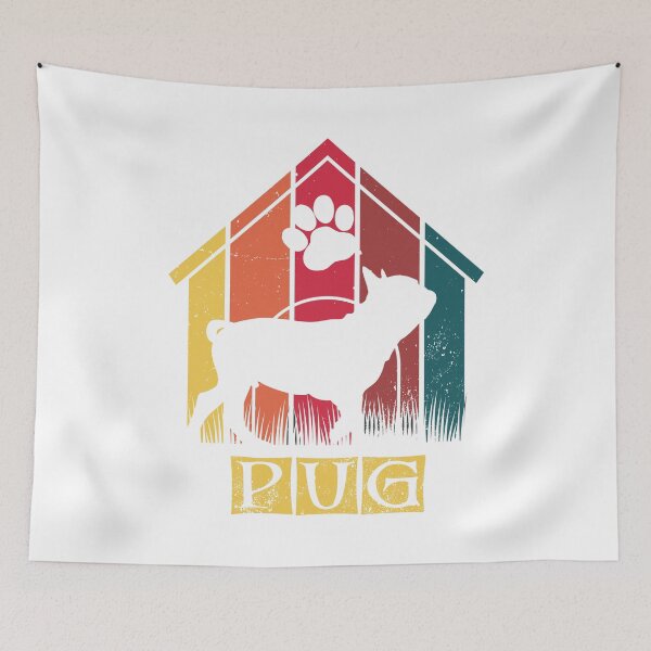 Item preview, Retro Distressed Vintage Pug Design for Dog Lovers designed and sold by Theodore Cory.