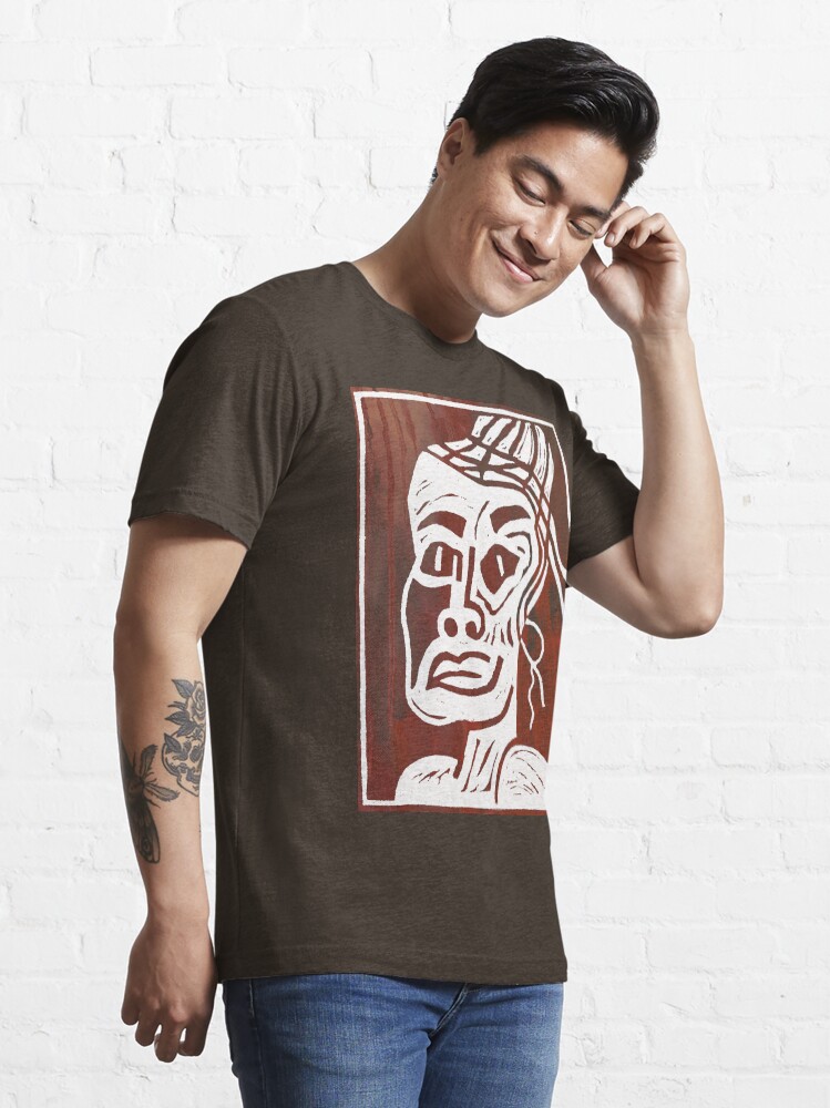 Alternate view of African Linocut Red Essential T-Shirt