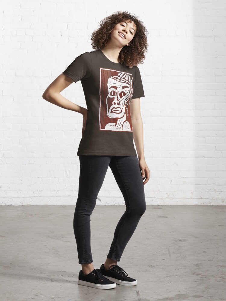 Alternate view of African Linocut Red Essential T-Shirt