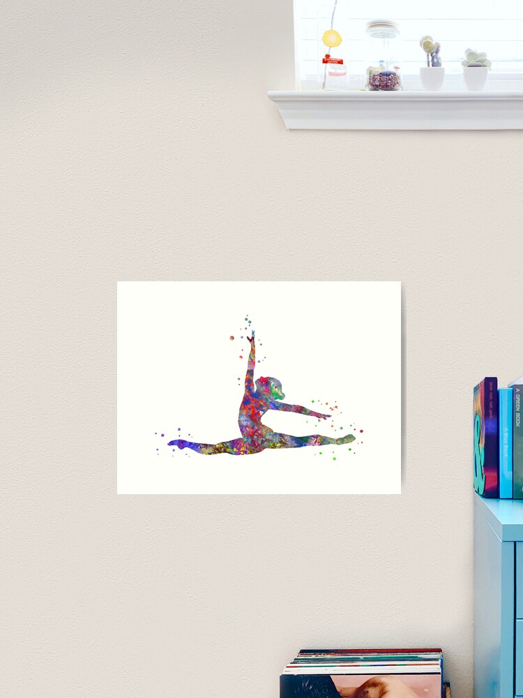 Carte de vœux for Sale avec l'œuvre « Fille de gymnastique, gymnastique  aquarelle, cadeau teen » de l'artiste Rosaliartbook