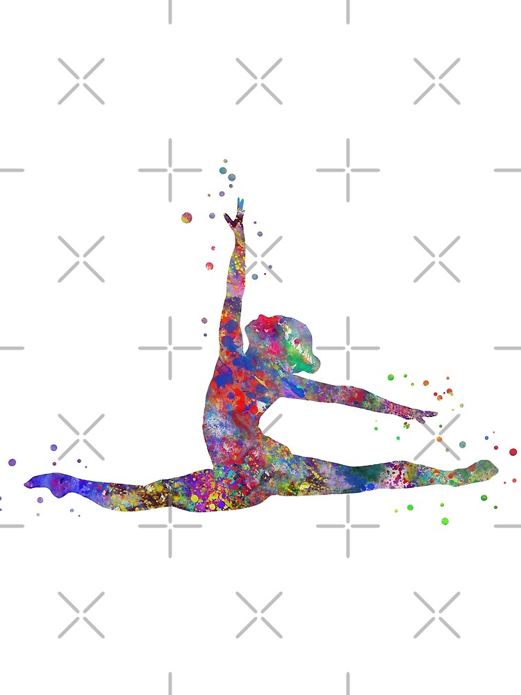 Gymnastics girl, watercolor gymnastics, teen gift | Leggings