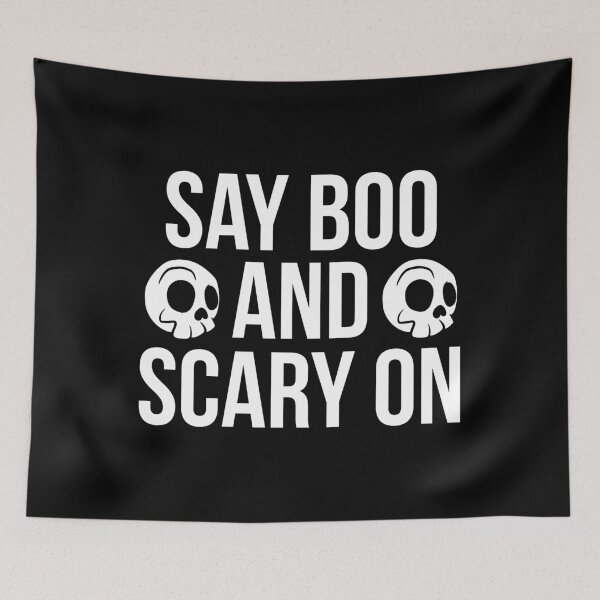 Item preview, Halloween Shirt Say Boo and Scary On Skull Gift Tee designed and sold by haselshirt.