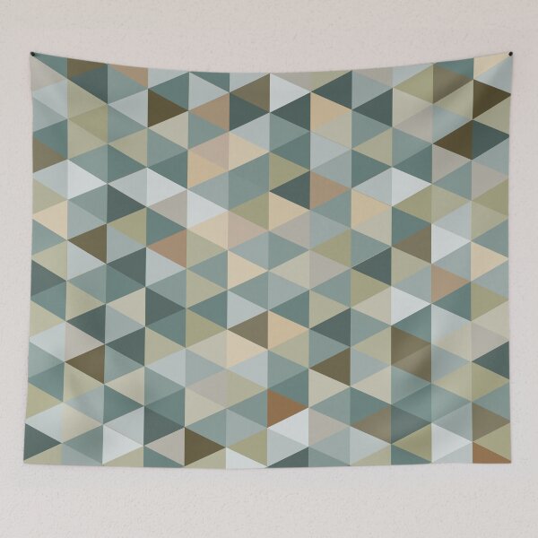 Item preview, Retro Triangles in Blue Green Neutral B designed and sold by BlertaDK.