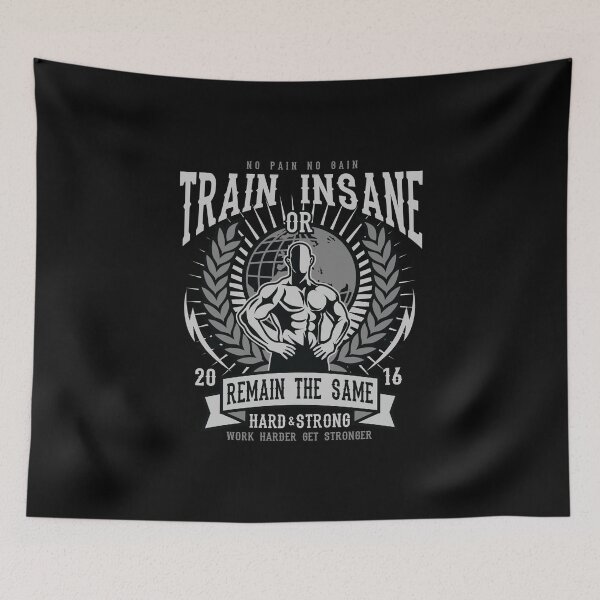 Item preview, Train Insane Or Remain The Same - Fitness Crossfit & Bodybuilding designed and sold by Ding-One.