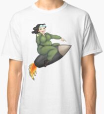 Fat Lady Riding A Missile Classic T-Shirt