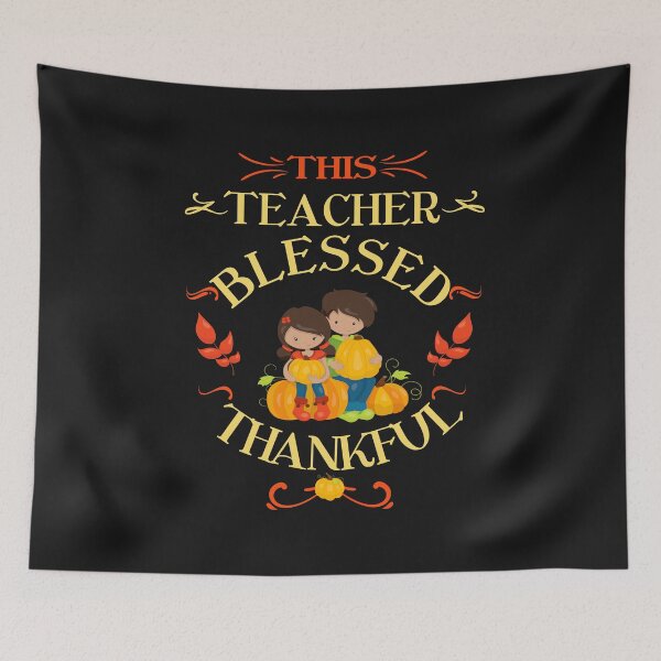 Item preview, Autum Fall Thanksgiving Teacher Gift This Teacher Blessed Thankful With Children designed and sold by Sapphire Star.