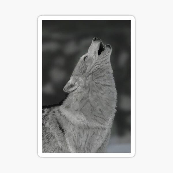 Lone Wolf Digital Painting Sticker