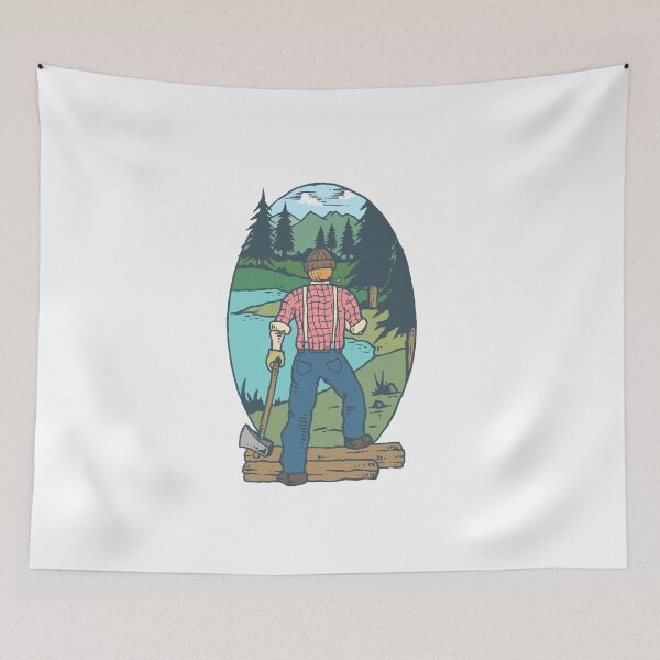 Item preview, Lumberjack Forest Cartoon Kids Tshirt designed and sold by Legendemax.