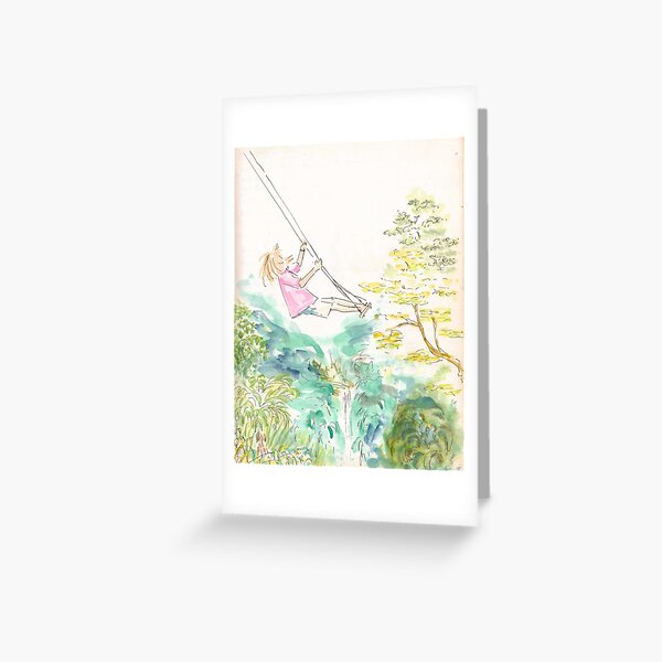 Girl on a swaing Greeting Card