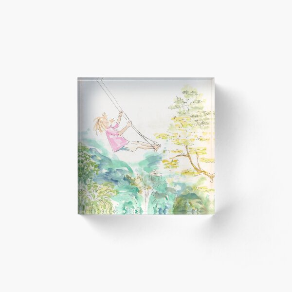Girl on a swaing Acrylic Block