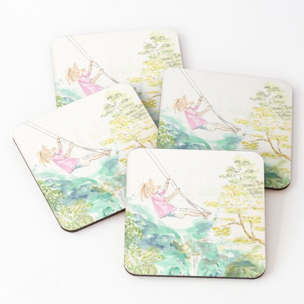 Girl on a swaing Coasters (Set of 4)