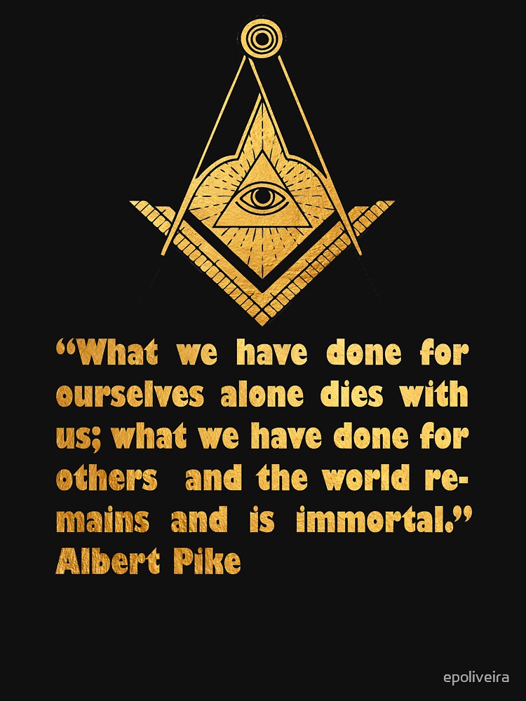 Freemason Philanthropy quote Gold Masonic symbol All seeing eye by epoliveira