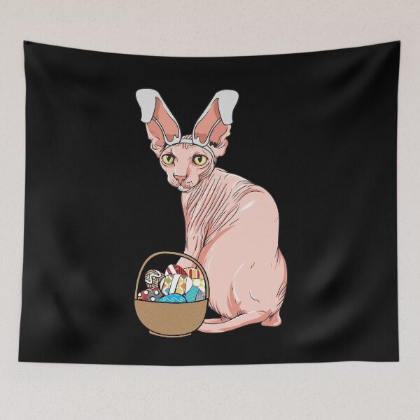 Item preview, Exotic Easter Sphynx Rabbit Teeth Bunny Ears designed and sold by Maria Garcia.