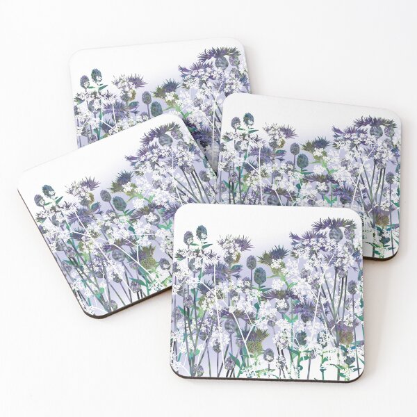 Artikelvorschau, Blaue Blumen, Centaurea, Flockenblume & Kuhpetersilie entworfen und verkauft von Fiona Calder Designs.
