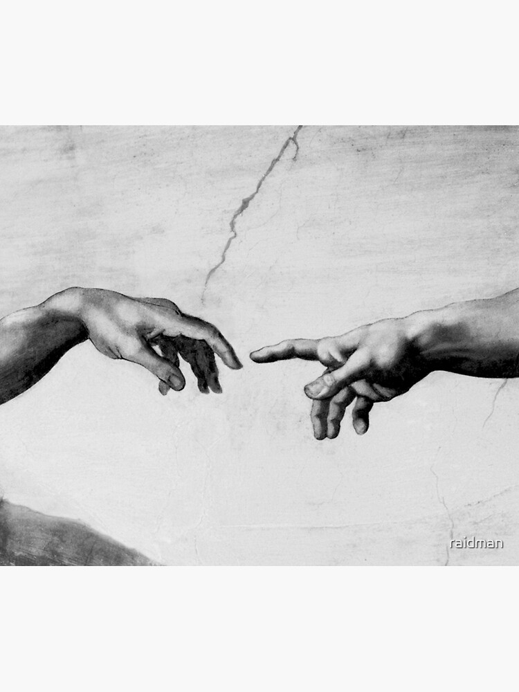 The Creation of Adam - Sistine Chapel near-touching hands of
