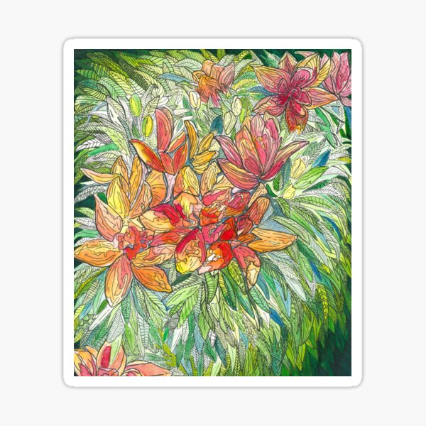 Asiatic Lilies Sticker