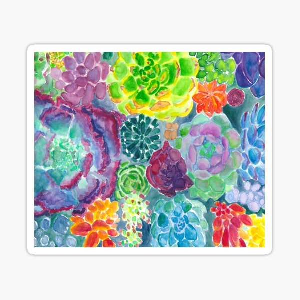Rainbow succulents Sticker