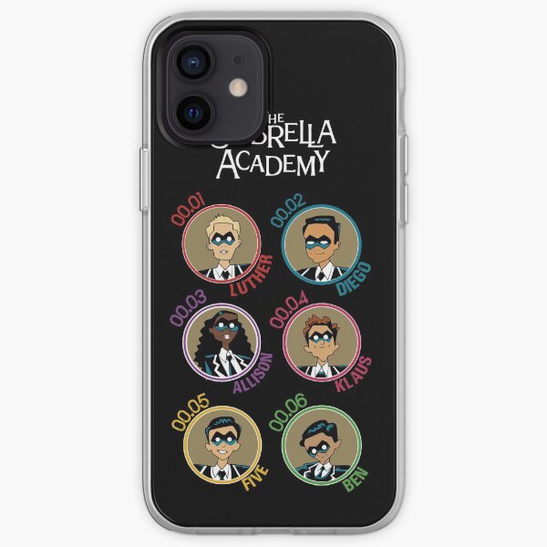 UMBRELLA ACADEMY: ALL CHARACTERS CARTOON (COLORS) Funda blanda para iPhone