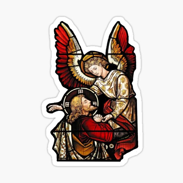 Item preview, Garden of Gethsemane Stained Glass Sticker designed and sold by solange-annick.
