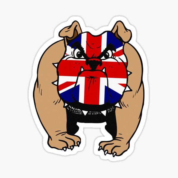 GREAT BRITAIN 200mm x 100mm DECAL STICKER UNION JACK FLAG WITH BRITISH BULLDOG 