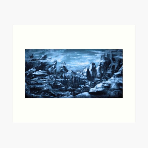 Blaue Berglandschaft Art Print