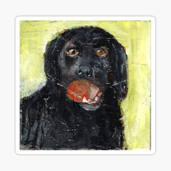 Dog with Red Ball Sticker