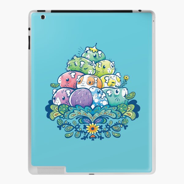 Blooming Piggy Pile in Blue iPad Skin