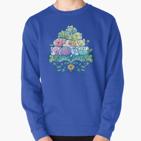 Vista previa del artículo con la obra «Blooming Piggy Pile en azul», diseñado y vendido por Paigekotalik.