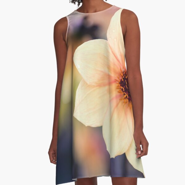 Yellow Summer Flower A-Line Dress