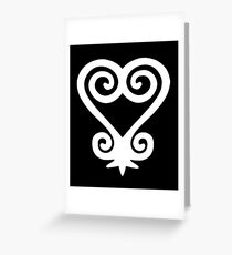 Sankofa White Afrocentric design African Adinkra Symbol Black Ghana Shirt Greeting Card